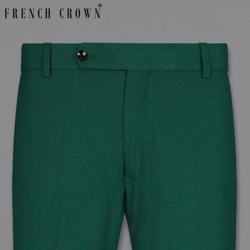 Plus Size Women's Pleated Front Dress Pants for Office WearAqua Deep Green Wool Rich Pant Plus Size Women's Pleated Front Dress Pants for Office WearAqua Deep Green Wool Rich Pant