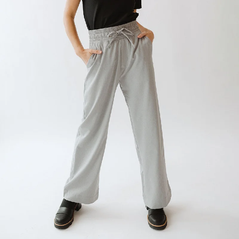 Flare Leg Women's Satin Trousers for a Glamorous Night OutAudrey Trouser, Heather Light Grey Flare Leg Women's Satin Trousers for a Glamorous Night OutAudrey Trouser, Heather Light Grey