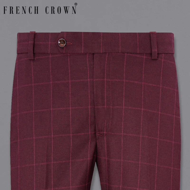 Plus Size Women's Drawstring - Waist Loungewear Pants in Soft FabricsBarossa Windowpane Pant Plus Size Women's Drawstring - Waist Loungewear Pants in Soft FabricsBarossa Windowpane Pant