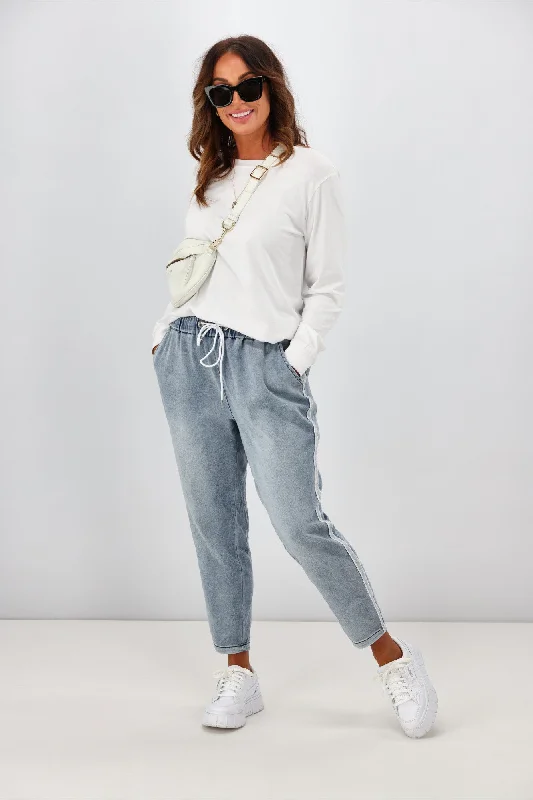 Plus Size Women's Plaid Tight Trousers in Multicolor for a Stylish and Classic LookBetty Basics Brooks Jean Washed Blue Plus Size Women's Plaid Tight Trousers in Multicolor for a Stylish and Classic LookBetty Basics Brooks Jean Washed Blue