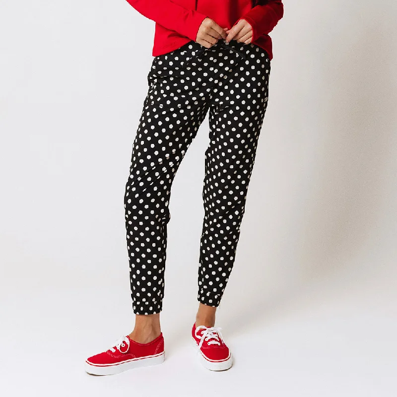 Women's Straight - Leg Linen Pants for a Breezy Summer LookBlack Polka Dot Jetsetters Women's Straight - Leg Linen Pants for a Breezy Summer LookBlack Polka Dot Jetsetters