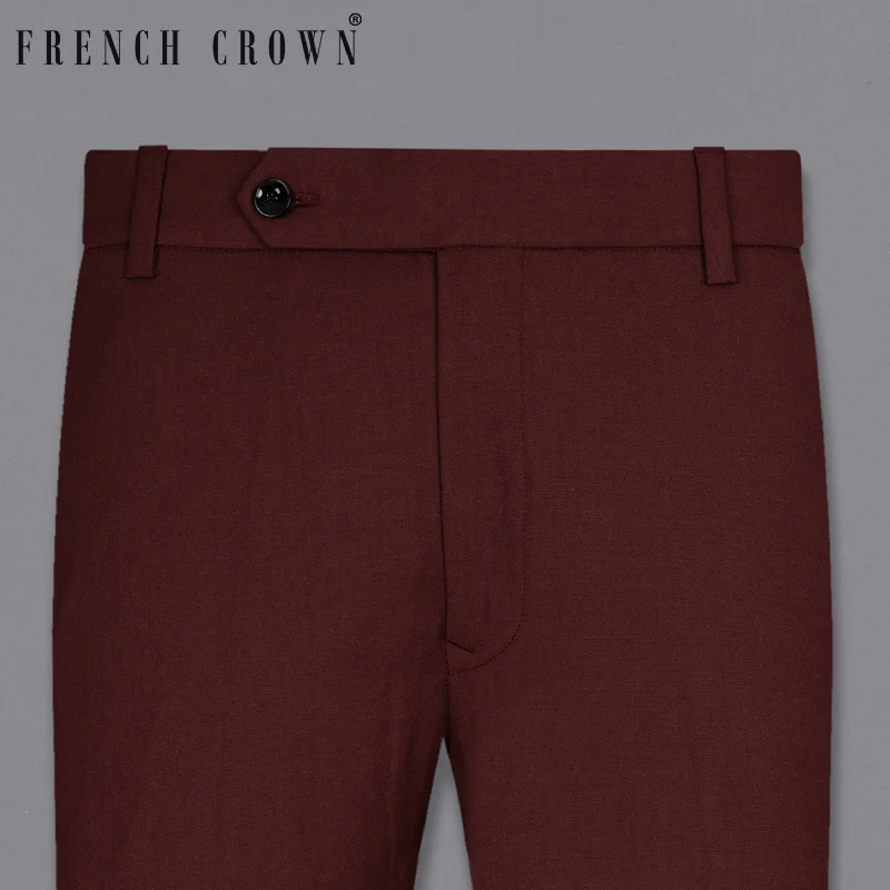 Burgandy Wool Rich  Pant