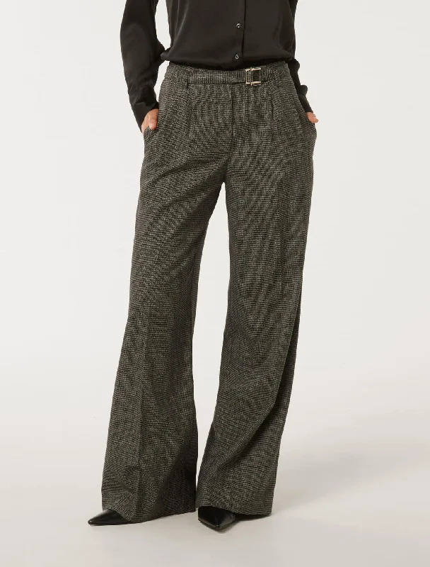 Plus Size Women's Elastic - Waist Culottes in Earth TonesCharlie Belted Wide Leg Pants Plus Size Women's Elastic - Waist Culottes in Earth TonesCharlie Belted Wide Leg Pants