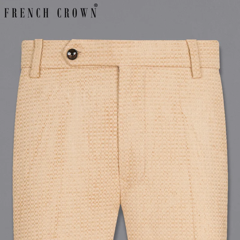 Cream Velvet Textured Premium Cotton Pant