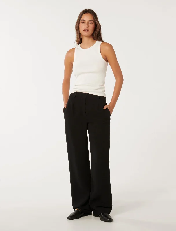 Straight - Leg Women's Vegan Leather Pants for a Chic LookEmmie Straight Leg Pants