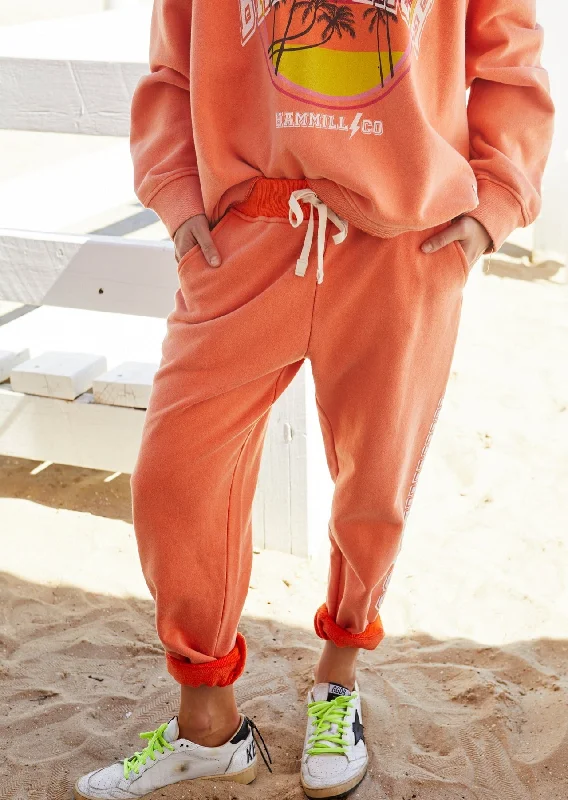 Women's Tight Trousers with Drawstring Waist in Khaki for a Relaxed and Adjustable FitHammill + Co Beach Vintage Track Pant Orange Women's Tight Trousers with Drawstring Waist in Khaki for a Relaxed and Adjustable FitHammill + Co Beach Vintage Track Pant Orange
