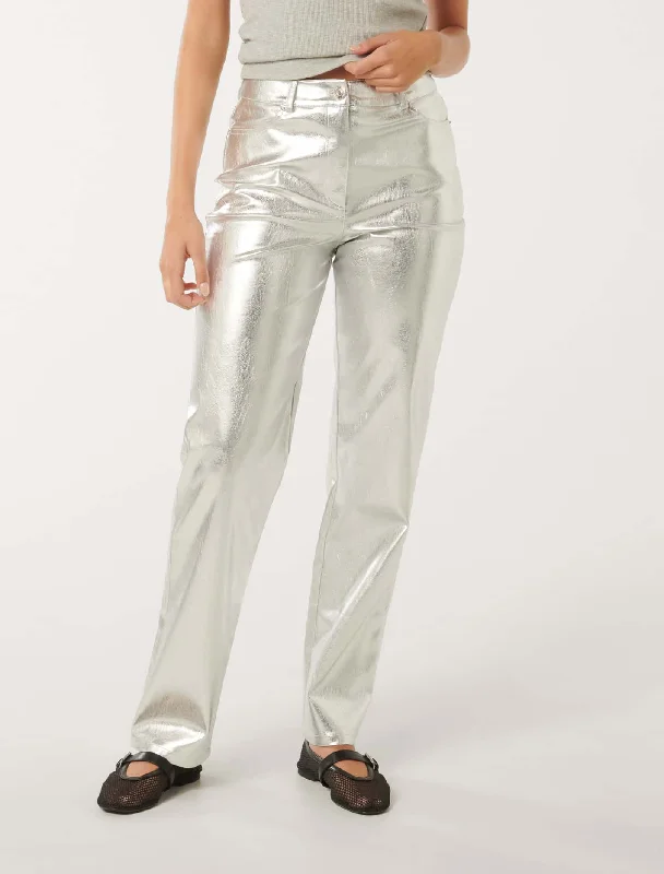 Women's Straight - Leg Linen Pants for a Breezy Summer LookMaci Vegan Leather Straight Leg Pants Women's Straight - Leg Linen Pants for a Breezy Summer LookMaci Vegan Leather Straight Leg Pants