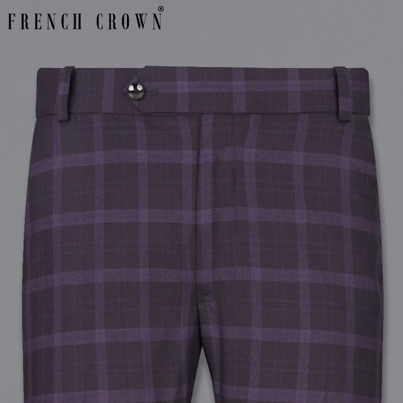 Melanzane Violet and Mortar Purple Plaid Pant