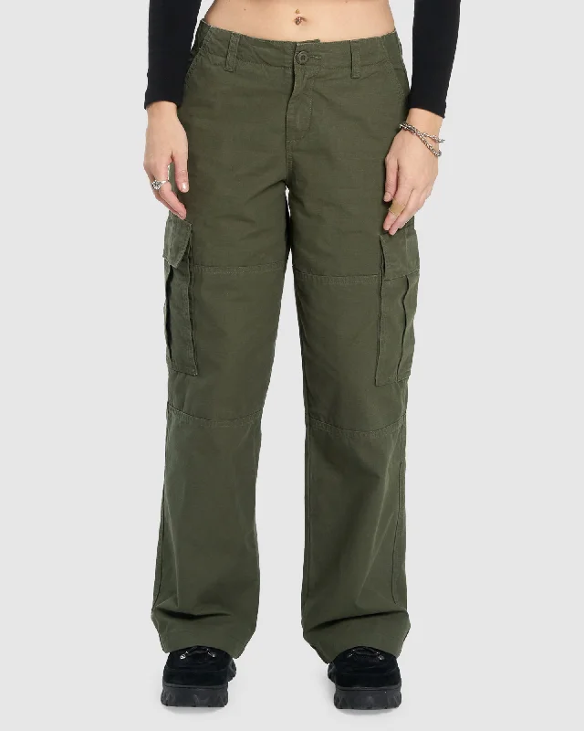 Straight - Leg Women's Vegan Leather Pants for a Chic LookPOND SCUM CARGO PANT