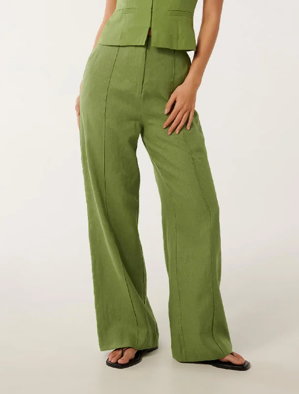 Palazzo Style Women's Printed Trousers in Bohemian PatternsPosey Linen Wide Leg Pants Palazzo Style Women's Printed Trousers in Bohemian PatternsPosey Linen Wide Leg Pants