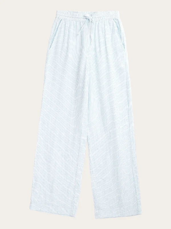 POSEY wide mid-rise double faced stripe pants - GOTS/Vegan - Blue stripe