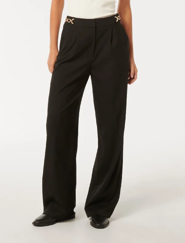 Remi Trim Detail Straight Pants