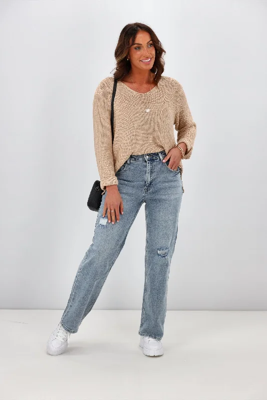 Plus Size Women's Printed Tight Trousers in Floral Patterns for a Spring - Inspired OutfitShine On Label Francisco Distressed Relaxed Fit Jean Washed Blue Plus Size Women's Printed Tight Trousers in Floral Patterns for a Spring - Inspired OutfitShine On Label Francisco Distressed Relaxed Fit Jean Washed Blue