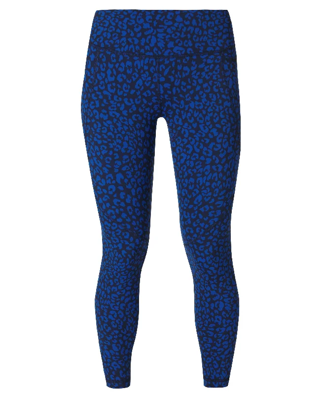 Women's Fleece - Lined Tight Trousers in Dark Blue for Warmth in Cold WeatherPower 7/8 Workout Leggings Sb5400a 78 Blue-Painted-Animal Women's Fleece - Lined Tight Trousers in Dark Blue for Warmth in Cold WeatherPower 7/8 Workout Leggings Sb5400a 78 Blue-Painted-Animal