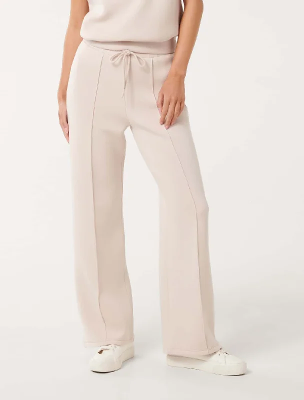 Tapered Leg Women's Wool Blend Trousers for WinterTiana Wide Leg Sweatpants