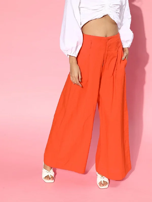 Ankle - Length Women's Printed Joggers for TravelingWomen Red High Waist Wide Leg Pants Ankle - Length Women's Printed Joggers for TravelingWomen Red High Waist Wide Leg Pants