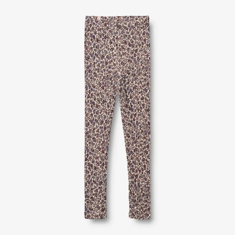 Plus Size Women's Printed Tight Trousers in Floral Patterns for a Spring - Inspired OutfitWool Leggings - purple flowers Plus Size Women's Printed Tight Trousers in Floral Patterns for a Spring - Inspired OutfitWool Leggings - purple flowers