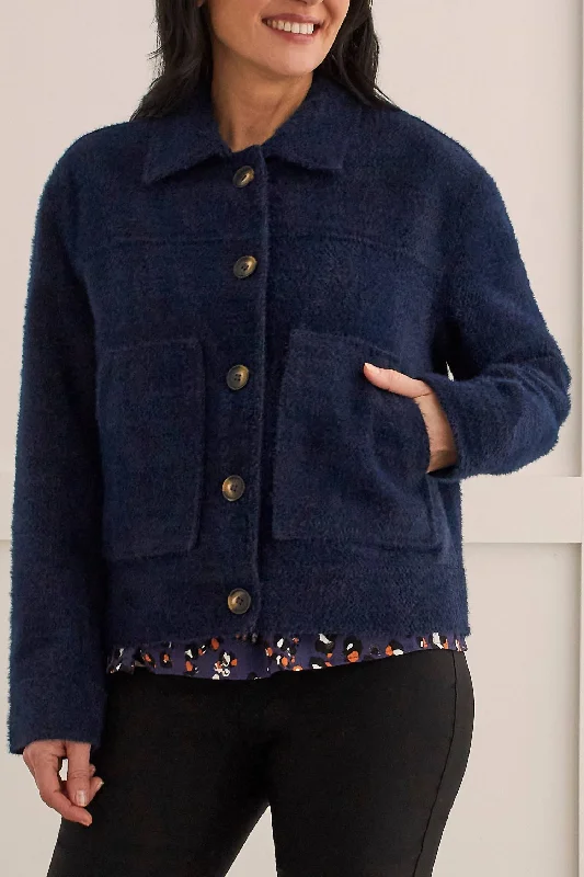 Single - Breasted Women's Corduroy Blazers in Mustard Yellow for an Autumn VibeButton Front Lined Jacket In Sapphire Single - Breasted Women's Corduroy Blazers in Mustard Yellow for an Autumn VibeButton Front Lined Jacket In Sapphire