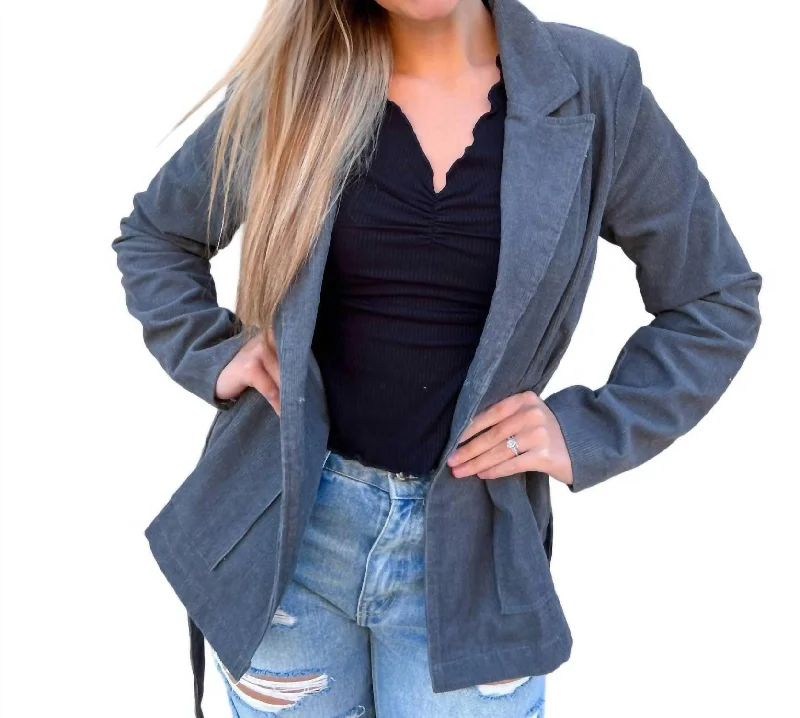 Women's Notched Lapel Blazers in Beige for a Timeless OutfitCallie Corduroy Blazer In Black Women's Notched Lapel Blazers in Beige for a Timeless OutfitCallie Corduroy Blazer In Black