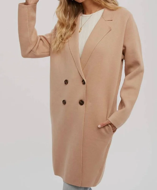 Single - Breasted Women's Tweed Blazers with Gold Buttons for a Classic LookClassic Beige Coatigan Single - Breasted Women's Tweed Blazers with Gold Buttons for a Classic LookClassic Beige Coatigan