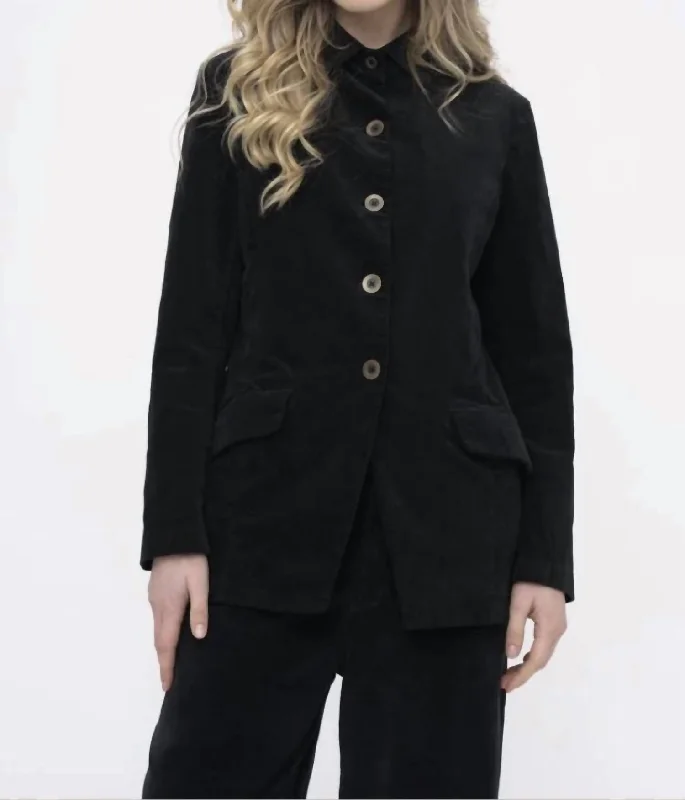 Women's Slim - Fit Blazers in Charcoal Gray for a Professional AppearanceCollard Button Jacket In Black Women's Slim - Fit Blazers in Charcoal Gray for a Professional AppearanceCollard Button Jacket In Black