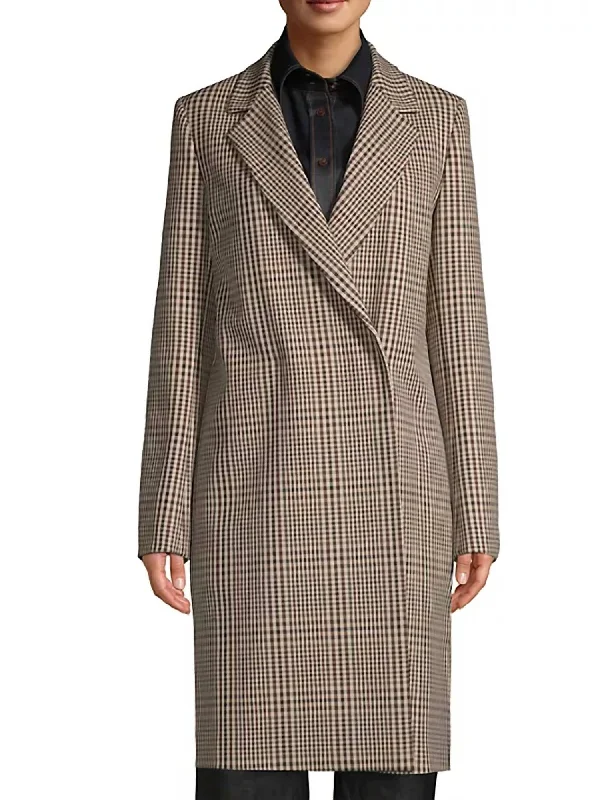 Women's Peplum Blazers in Emerald Green for a Stylish Work AttireEmmalyse Plaid Coat In Melba Multi Women's Peplum Blazers in Emerald Green for a Stylish Work AttireEmmalyse Plaid Coat In Melba Multi