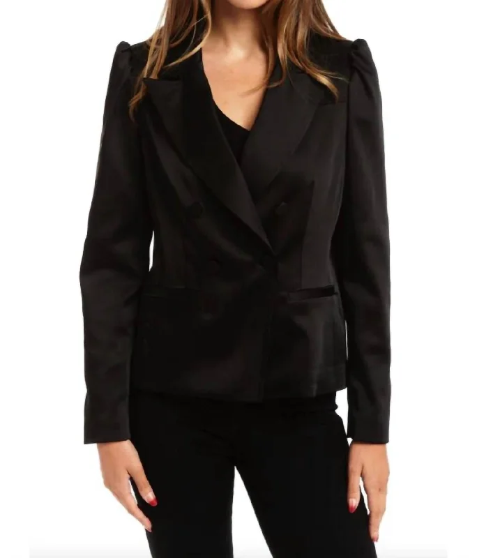 Plus Size Women's Military - Inspired Blazers with Gold Accents for a Bold LookGinger Jacket In Black Plus Size Women's Military - Inspired Blazers with Gold Accents for a Bold LookGinger Jacket In Black