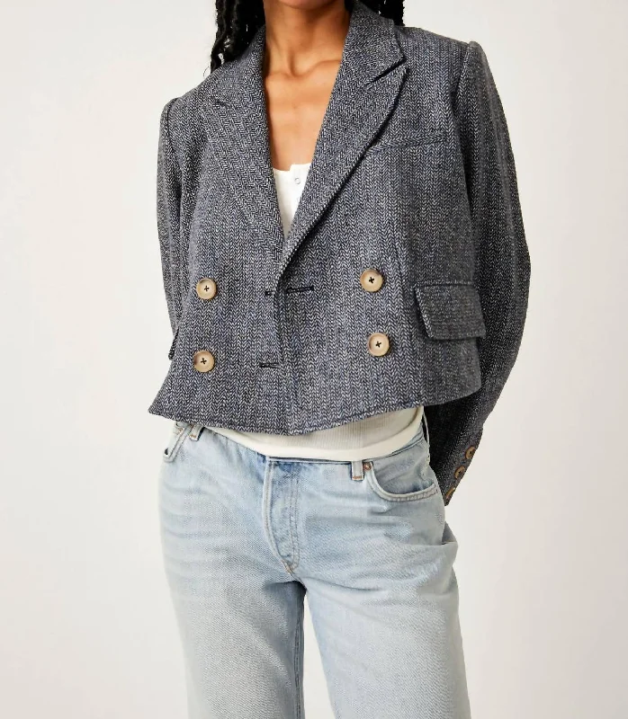 Women's Notched Lapel Blazers in Beige for a Timeless OutfitHeritage Double Breasted Crop Blazer In Grey Women's Notched Lapel Blazers in Beige for a Timeless OutfitHeritage Double Breasted Crop Blazer In Grey