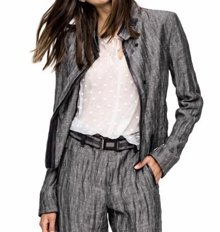 Women's Slim - Fit Blazers in Charcoal Gray for a Professional AppearanceLinen Jacket In Grey Women's Slim - Fit Blazers in Charcoal Gray for a Professional AppearanceLinen Jacket In Grey