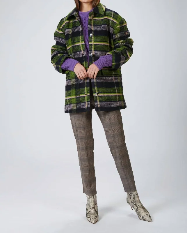 Plus Size Women's Military - Inspired Blazers with Gold Accents for a Bold LookLottie Jacket In Tartan Navy Plus Size Women's Military - Inspired Blazers with Gold Accents for a Bold LookLottie Jacket In Tartan Navy