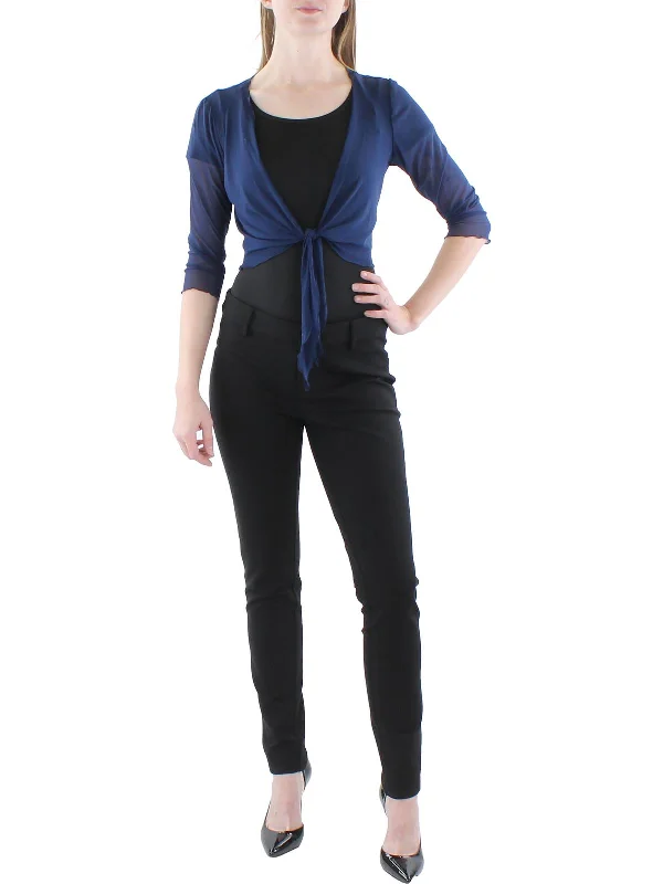 Women's Tailored Stretch Blazers in Navy Blue for Business MeetingsPetites Womens Mesh Crop Bolero Women's Tailored Stretch Blazers in Navy Blue for Business MeetingsPetites Womens Mesh Crop Bolero