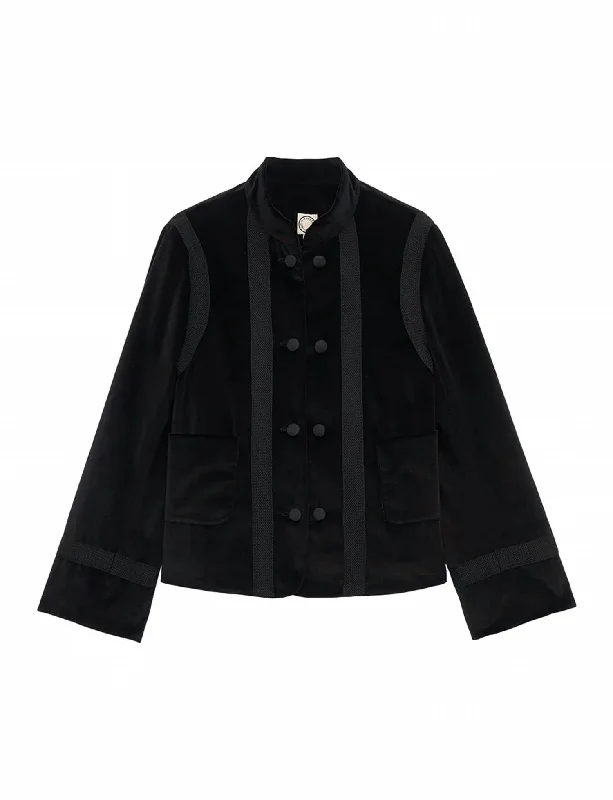 Phoebe Velvet Jacket In Black