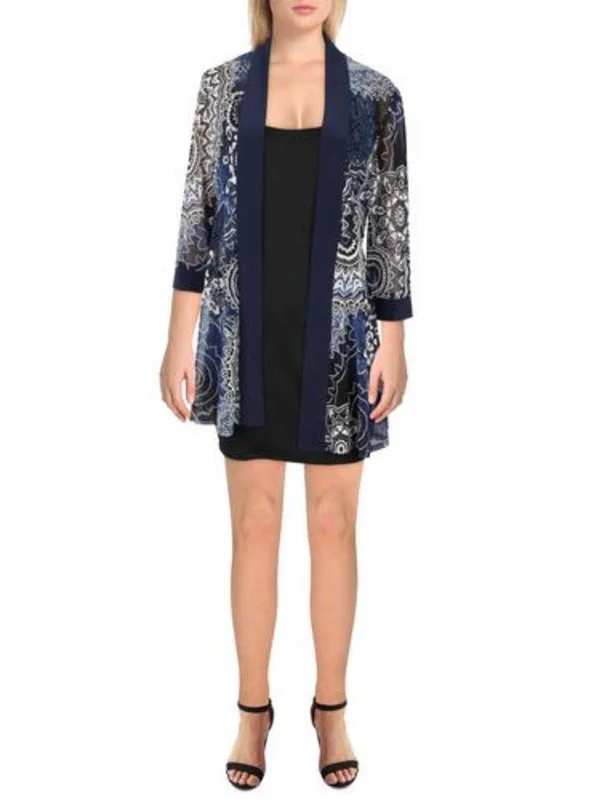 Women's Slim - Fit Blazers in Charcoal Gray for a Professional AppearancePlus Womens Mesh Printed Duster Blazer Women's Slim - Fit Blazers in Charcoal Gray for a Professional AppearancePlus Womens Mesh Printed Duster Blazer