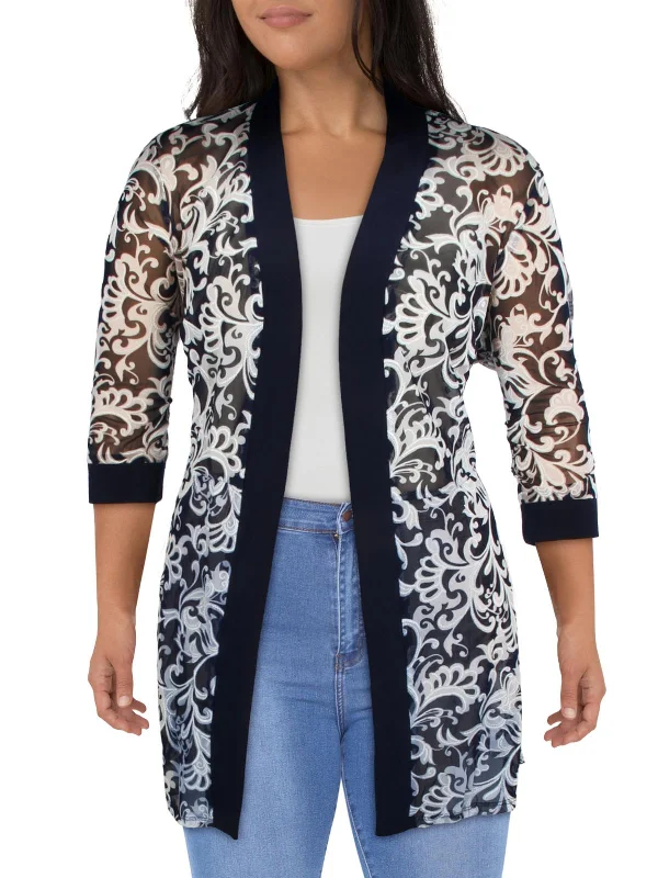 Oversized Women's Printed Blazers in Animal Patterns for a Statement PiecePlus Womens Mesh Sheer Topper Jacket Oversized Women's Printed Blazers in Animal Patterns for a Statement PiecePlus Womens Mesh Sheer Topper Jacket
