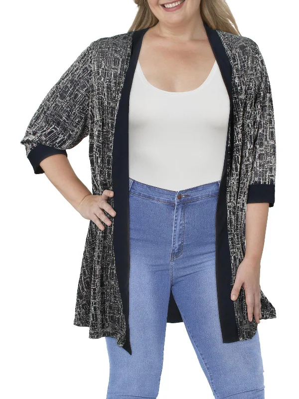Plus Size Women's Sequin - Embellished Blazers in Silver for a Glamorous PartyPlus Womens Open Front Evening Jacket Plus Size Women's Sequin - Embellished Blazers in Silver for a Glamorous PartyPlus Womens Open Front Evening Jacket