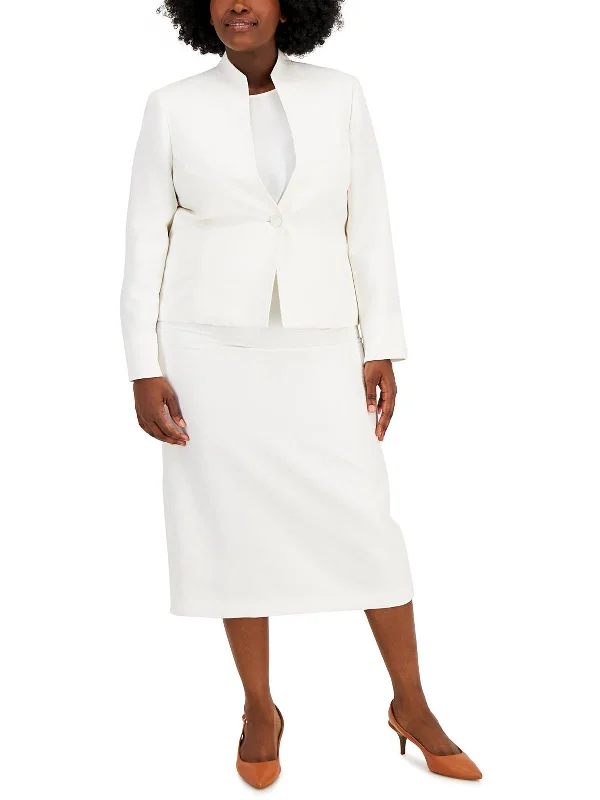 Plus Size Women's Military - Inspired Blazers with Gold Accents for a Bold LookPlus Womens Woven Long Sleeves One-Button Blazer Plus Size Women's Military - Inspired Blazers with Gold Accents for a Bold LookPlus Womens Woven Long Sleeves One-Button Blazer