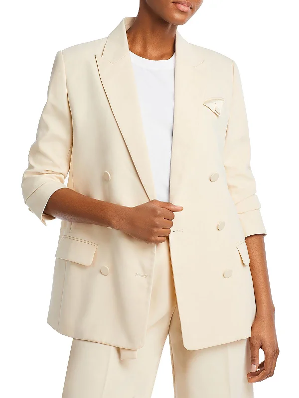 Plus Size Women's Sequin - Embellished Blazers in Silver for a Glamorous PartySloane Womens Knit Business Double-Breasted Blazer