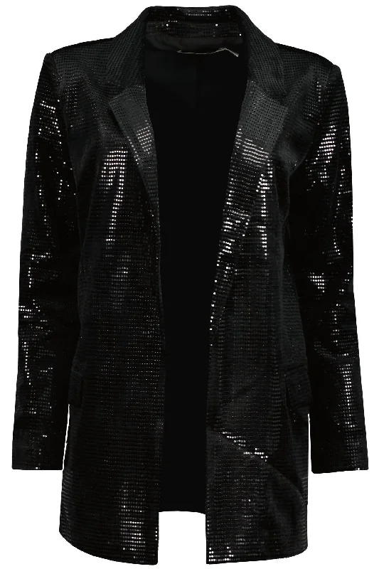 Steal The Night Sequin Blazer In Black