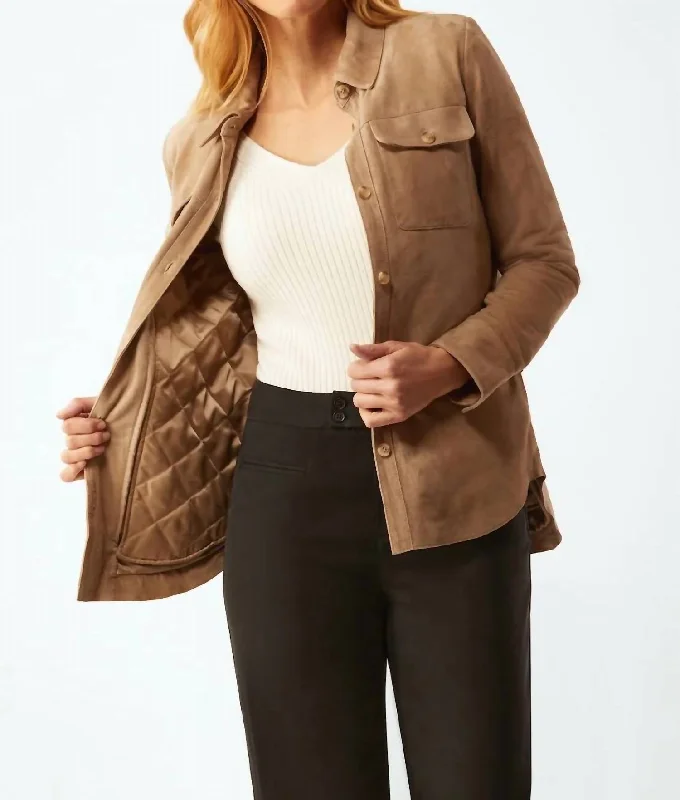 Plus Size Women's Ruffled Blazers in Pink for a Girly and Fashionable LookSuede Shirt Jacket In Camel Plus Size Women's Ruffled Blazers in Pink for a Girly and Fashionable LookSuede Shirt Jacket In Camel