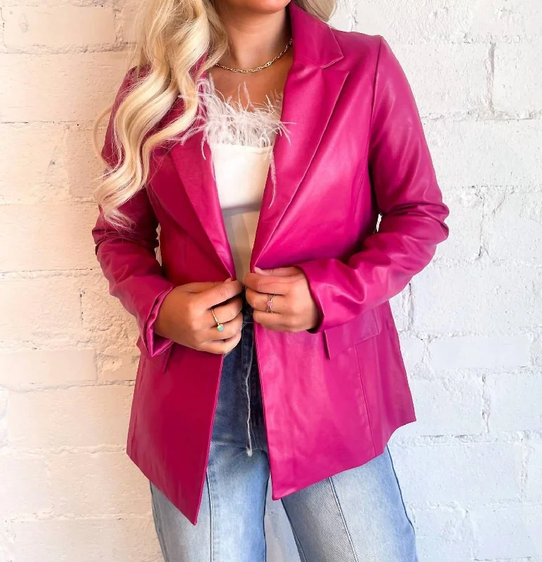 Women's Longline Linen Blazers in Pastel Colors for Summer EventsThat Look Vegan Blazer In Pink Women's Longline Linen Blazers in Pastel Colors for Summer EventsThat Look Vegan Blazer In Pink
