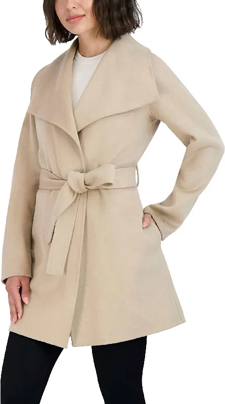 Oversized Women's Checkered Blazers in Black and White for a Trendy StyleWomens Ella Jacket Wool Wrap Coat With Tie Belt In Light Beige Ivory Oversized Women's Checkered Blazers in Black and White for a Trendy StyleWomens Ella Jacket Wool Wrap Coat With Tie Belt In Light Beige Ivory