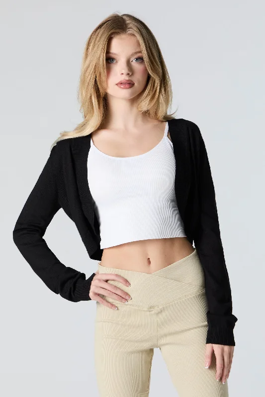 lightweight women cardigan for spring and fallRibbed Knit Open Front Cropped Cardigan lightweight women cardigan for spring and fallRibbed Knit Open Front Cropped Cardigan