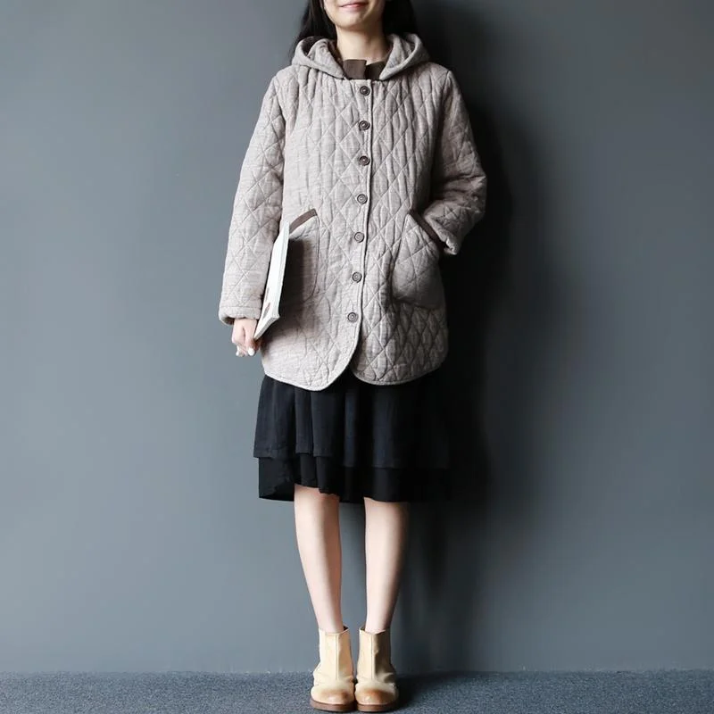Women's longline double - breasted camel coats for a sophisticated lookwinter beige piled cotton hoodied coats women jacket warm Women's longline double - breasted camel coats for a sophisticated lookwinter beige piled cotton hoodied coats women jacket warm