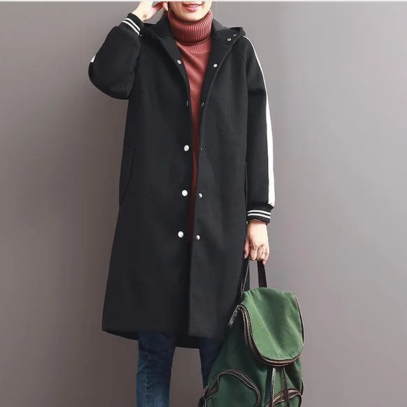 Plus size women's wool blend coats for a warm and stylish winterwinter black hoodie woolen coats women jackets Plus size women's wool blend coats for a warm and stylish winterwinter black hoodie woolen coats women jackets