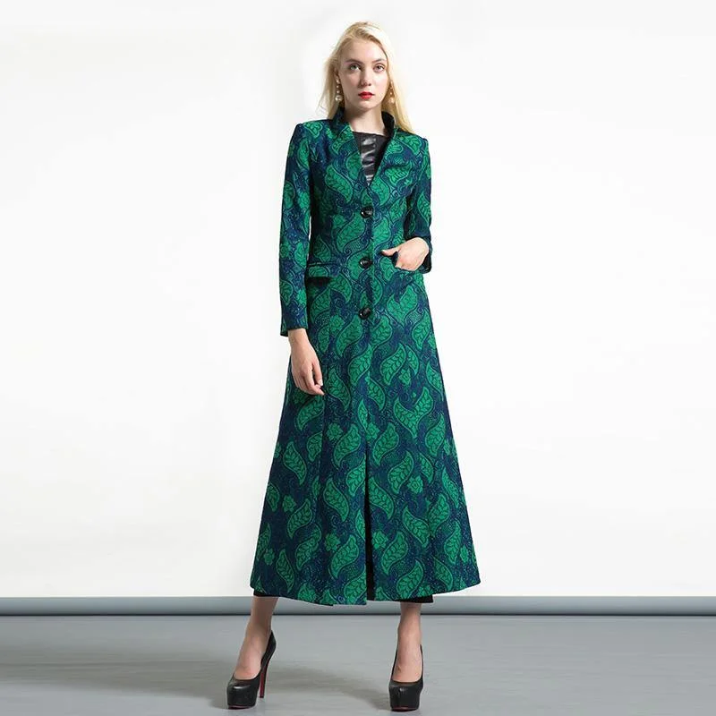 Shearling - lined women's leather coats for ultimate warmth and luxury2017 autumn winter new jacquard cotton blended trench coats green slim fit maxi coat Shearling - lined women's leather coats for ultimate warmth and luxury2017 autumn winter new jacquard cotton blended trench coats green slim fit maxi coat