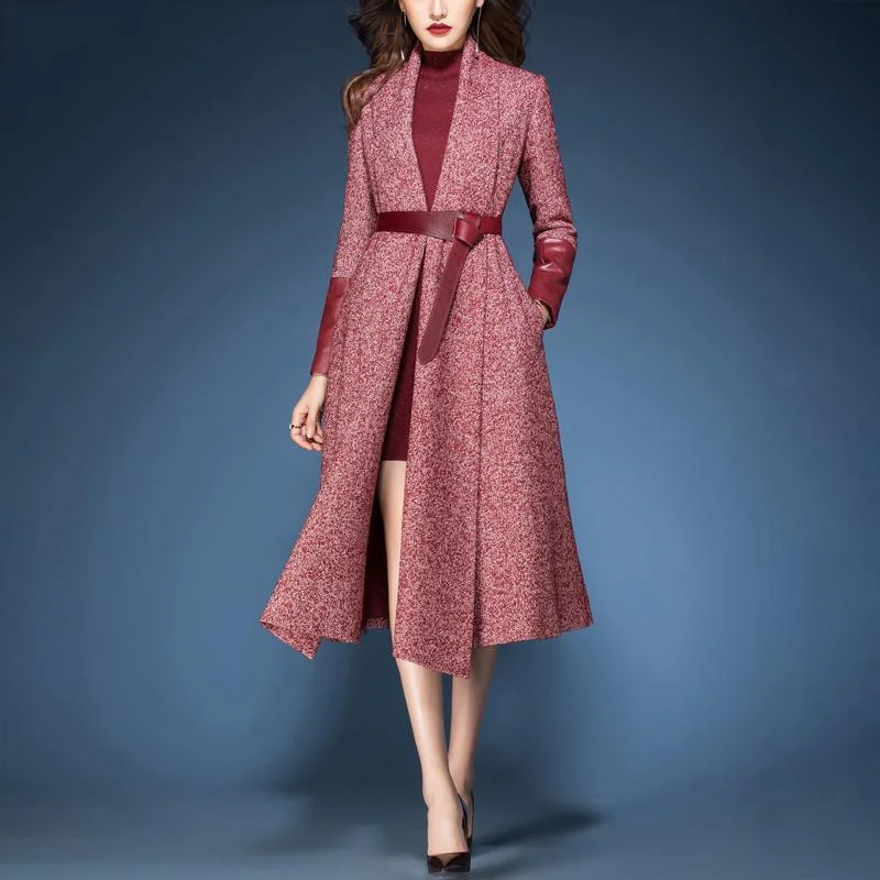 Women's longline double - breasted camel coats for a sophisticated look2017 fashion slim fit woolen cardigans lapel collar patchwork trench coats Women's longline double - breasted camel coats for a sophisticated look2017 fashion slim fit woolen cardigans lapel collar patchwork trench coats