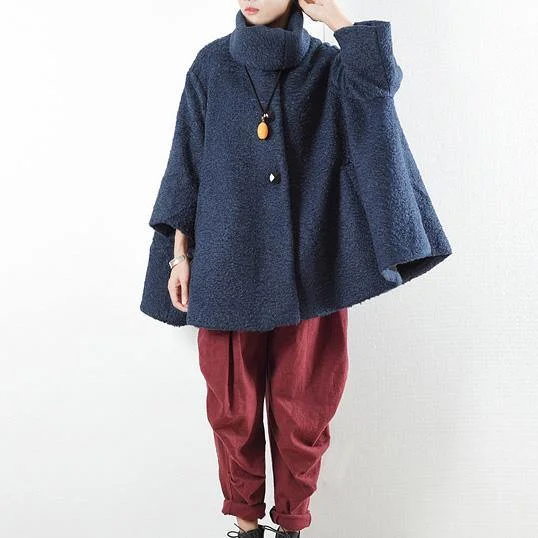 Water - resistant women's trench coats with adjustable cuffs for rainy days2017  navy winter woolen coats oversized coat sweet  thick jacket outwear