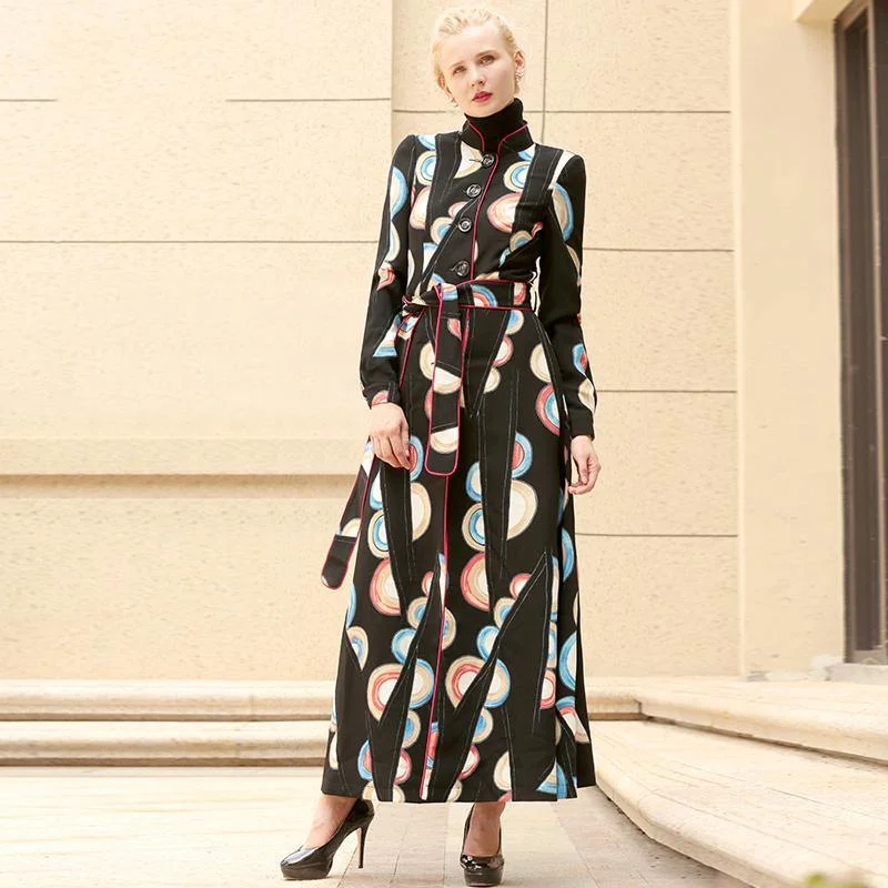 Mid - length women's down coats in a slim fit for a modern and sleek appearance2017 new black asymmetric print cotton blended long coat elegant patchwork slim fit maxi trench coats Mid - length women's down coats in a slim fit for a modern and sleek appearance2017 new black asymmetric print cotton blended long coat elegant patchwork slim fit maxi trench coats