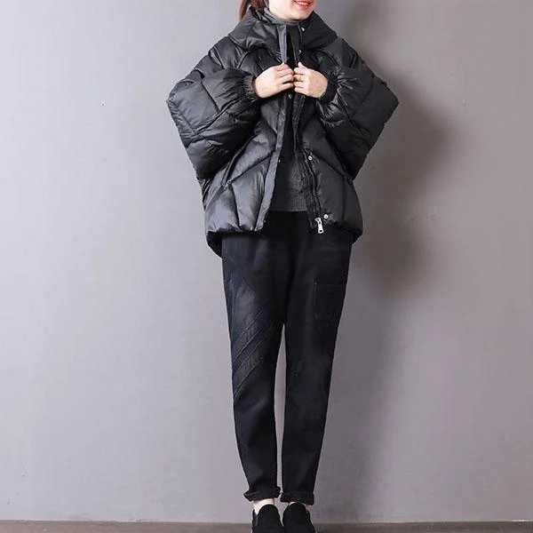 Women's reversible down coats with two - tone designs for versatile styling2018 black women oversized hooded warm winter coat New thick zippered winter coats