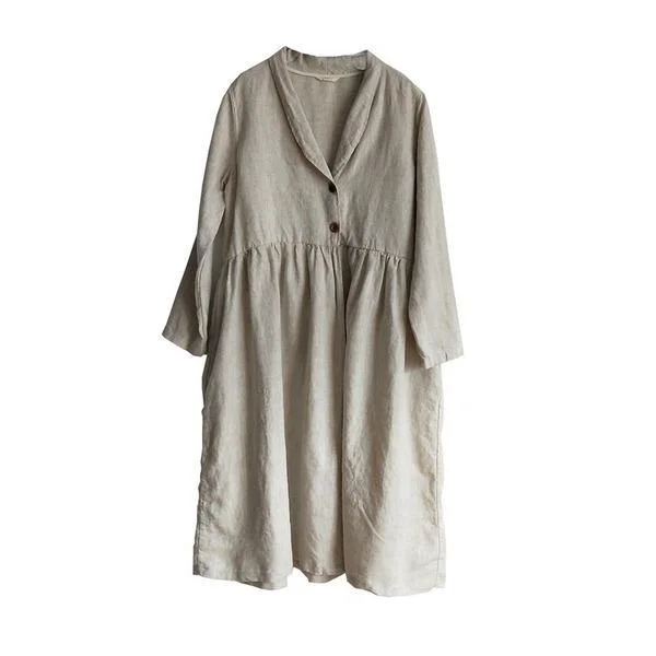 Women's pea coats with brass buttons for a nautical - inspired style2020 Spring New Linen Vintage Women Trench Button Coats Women's pea coats with brass buttons for a nautical - inspired style2020 Spring New Linen Vintage Women Trench Button Coats